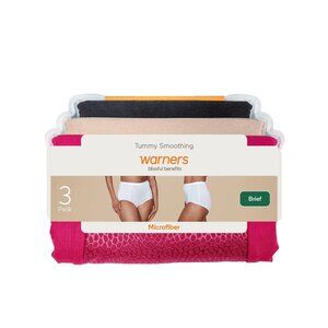 Warner's Women's Blissful Benefits Tummy-Smoothing Comfort Microfiber Brief 3-Pk
